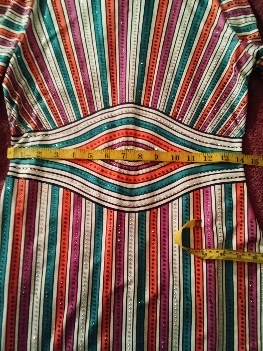 Multicolor Striped Long-Sleeve Bodycon Dress - Picture 5 of 7